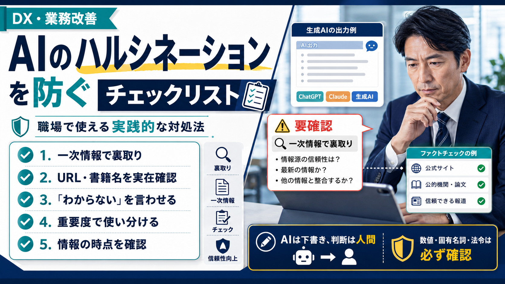 職場のAIハルシネーション対策｜DX推進部が整備したルールとチェックリストの全記録