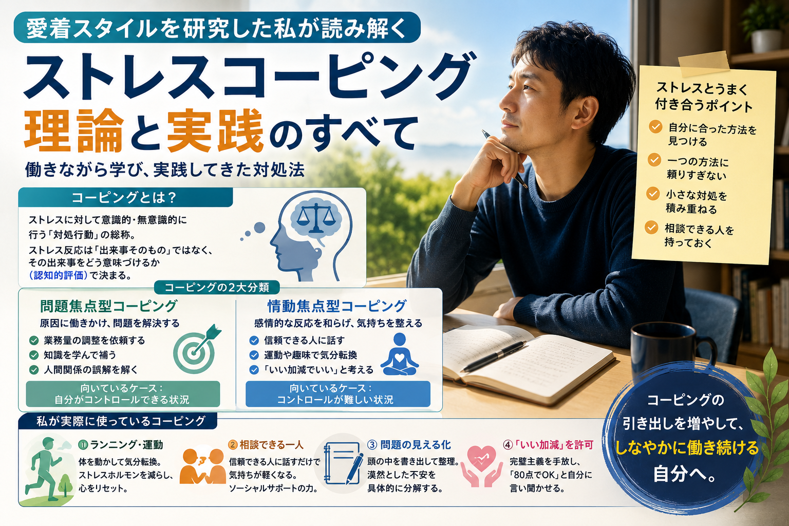 ストレスコーピングの実践方法｜産業カウンセラー修了者が実践した「消耗しない対処術」